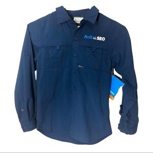 NWT Columbia B Kestrel Trail Woven Long Sleeve Shirt Omni- Shade Youth Small